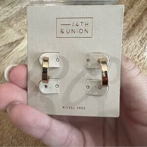 14th & Union Nickel Free Gold & Silver-Tone Mini Hoop Earrings Modern